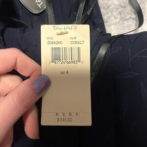 Tahari navy gown